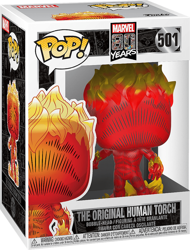 Funko Pop! Marvel 501: Marvel 80 Years - The Original Human Torch Vinyl Bobble-Head *See Note*