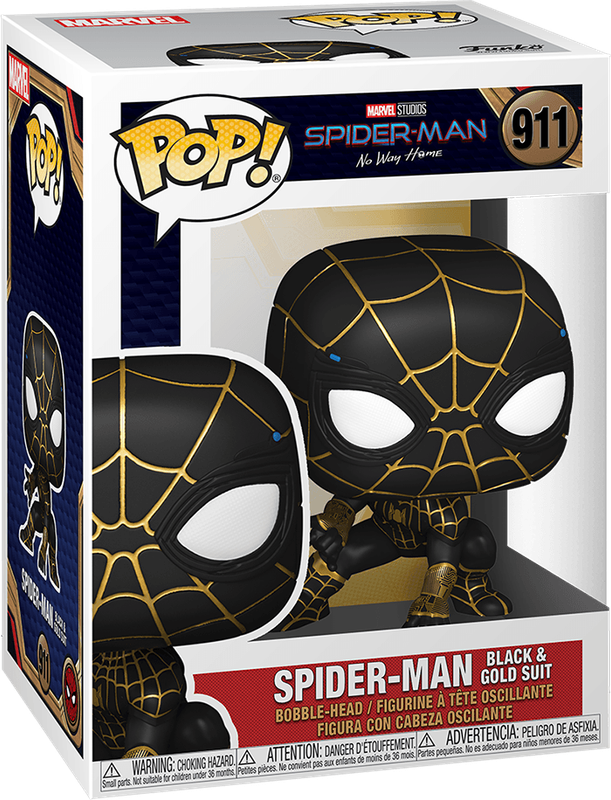 Funko Pop! Marvel 911: Spider-Man: No Way Home - Spider-Man Vinyl Bobble-Head (Black & Gold