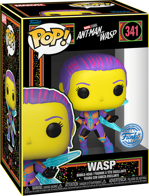 Funko Pop! Movies 341: Black Light - Ant-Man and the Wasp - Wasp Vinyl Figure (New) - Funko 440G