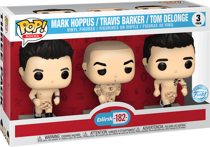 Funko Pop! Rocks 3 Pack: Blink 182 - What's My Age Again? - Mark Hoppus / Travis Barker / Tom