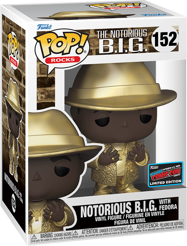 Funko Pop! Rocks 152: The Notorious B.I.G. - Notorious B.I.G. with Fedora Vinyl Figure (Gold
