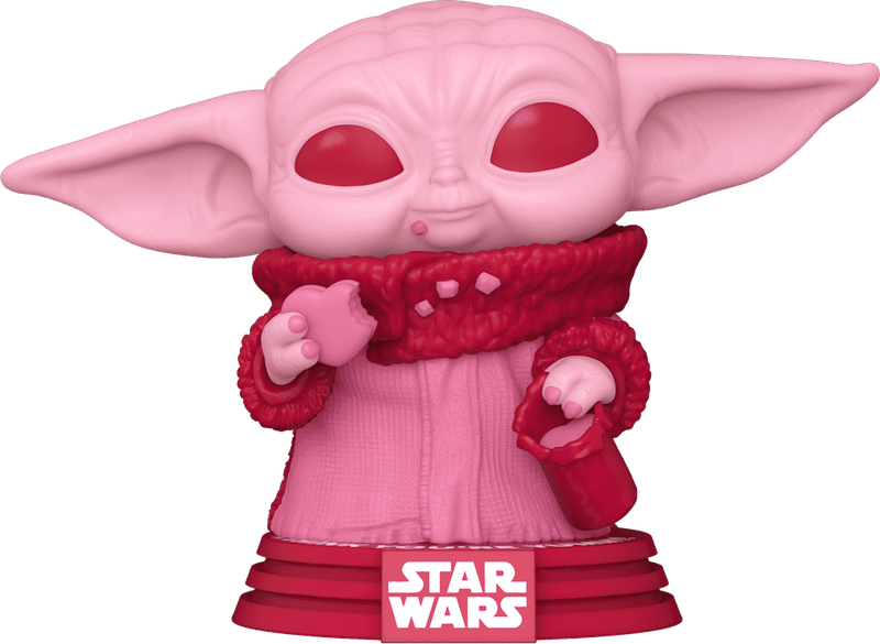 Funko Pop! Star Wars 493: The Mandalorian - Grogu with Cookies Vinyl Bobble-Head (Valentines)(New)