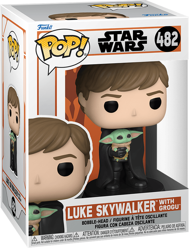 Funko Pop! Star Wars 482: The Mandalorian - Luke Skywalker with Grogu Vinyl Bobble-Head (New) -