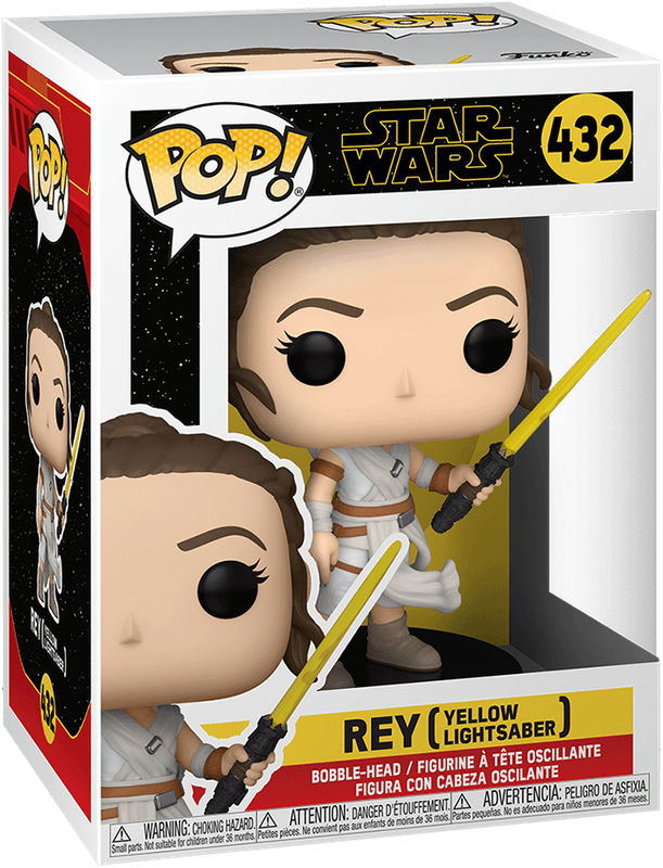 Funko Pop! Star Wars 432: The Rise of Skywalker - Rey with Yellow Lightsaber Vinyl Bobble-Head