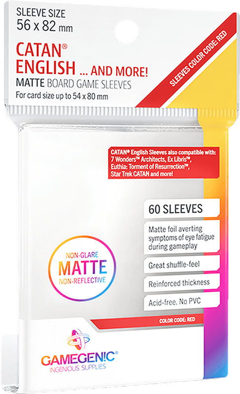 Catan Matte Board Game Sleeves - 60 Pack (New) - Gamegenic 60G