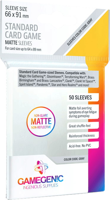 Gamegenic Matte - 50 Standard Card Game Sleeves (New) - Gamegenic 60G