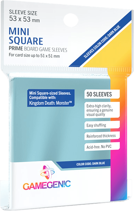 Prime Board Game Sleeves: Mini Square - 50 Pack (New) - Gamegenic 60G