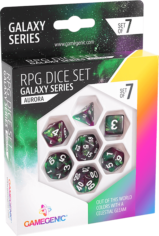 RPG Dice Set - Galaxy Series - Aurora (New) - Gamegenic 400G