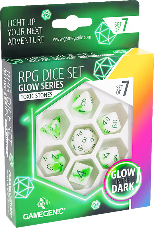 RPG Dice Set - Glow Series - Toxic Stones (New) - Gamegenic 400G
