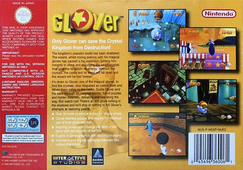 Glover (Cart Only)(N64)(Pwned) - Hasbro 130G