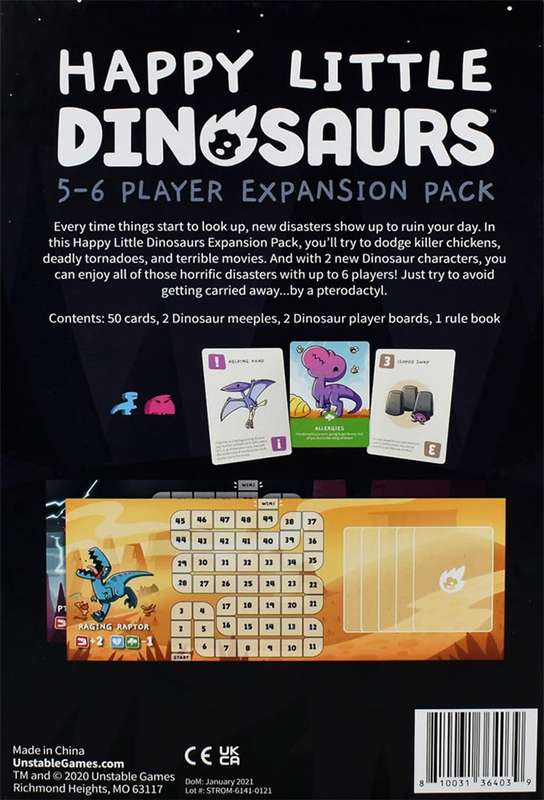 Happy Little Dinosaurs - 5-6 Player Expansion Pack (New) - Unstable Games 400G