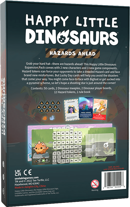 Happy Little Dinosaurs: Hazards Ahead Expansion (New) - Unstable Games 400G