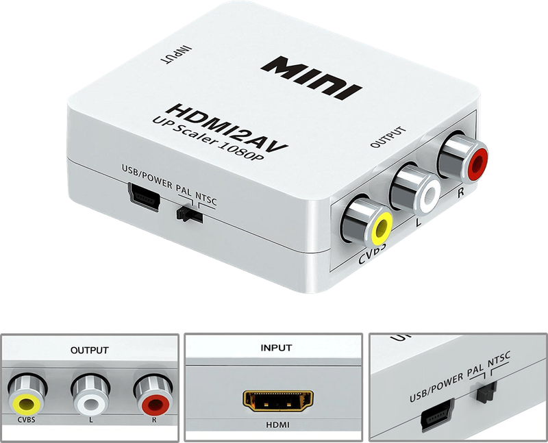 HDMI to AV Converter with External USB Power Input (New) - Various 100G