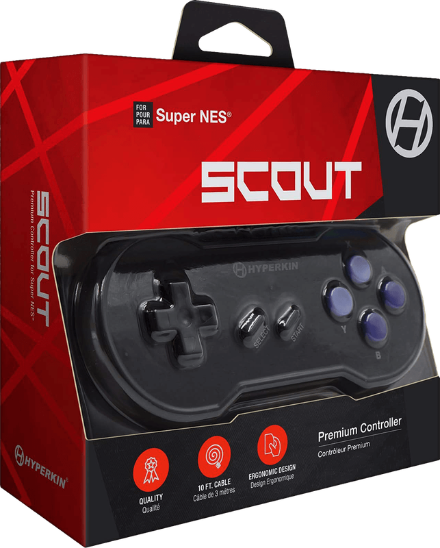 Hyperkin Super Nintendo 16-bit Scout Premium Controller - Space Black (SNES)(New) - Hyperkin 300G