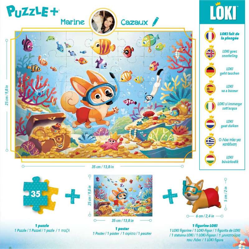 LOKI at the Beach - 12 Piece Puzzle+ (New) - Iello 750G