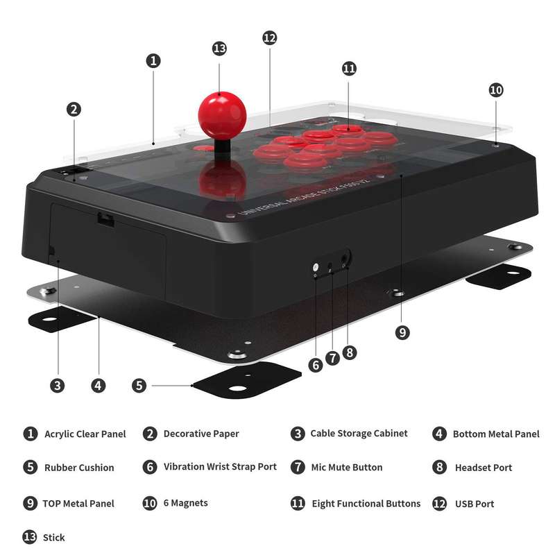 Mayflash F500 V2 Universal Arcade Fightstick (PC / PS3 / PS4 / Xbox 360 / Xbox One / Xbox Series /