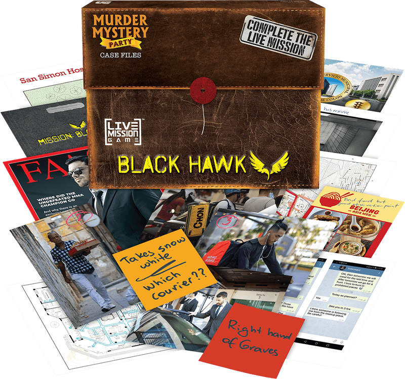 Murder Mystery Party: Case Files - Mission Black Hawk (New) - University Games 850G