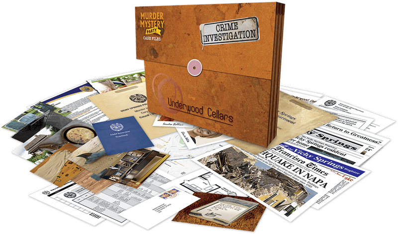 Murder Mystery Party: Case Files - Underwood Cellars (New) - University Games 850G