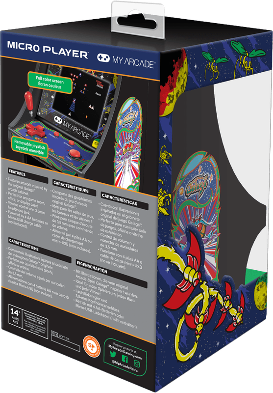 Micro Player Retro Arcade - Galaga (New) - My Arcade 1500G