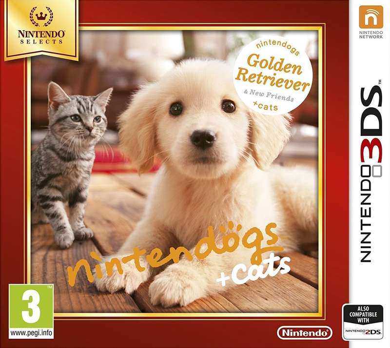 Nintendogs + Cats: Golden Retriever & New Friends - Nintendo Selects (3DS)(Pwned) - Nintendo 110G