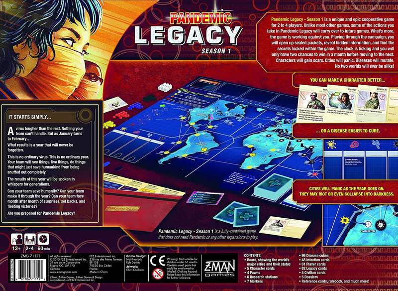 Pandemic Legacy - Season 1 (Red Edition)(New) - Z-Man Games 3000G