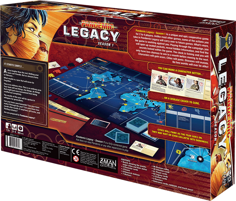 Pandemic Legacy - Season 1 (Red Edition)(New) - Z-Man Games 3000G