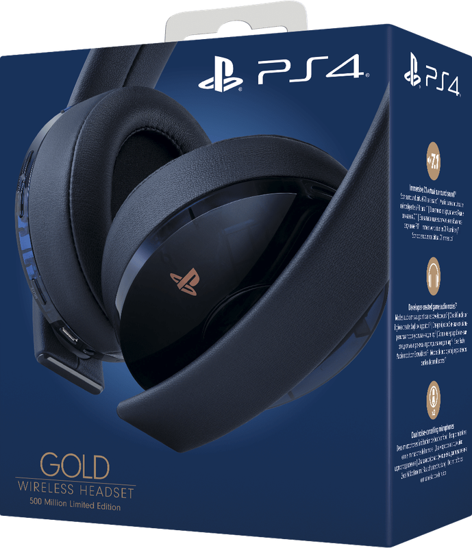 PlayStation 4 Gold Wireless Headset - Translucent Blue 500 Million Limited Edition (PS4)(New) -