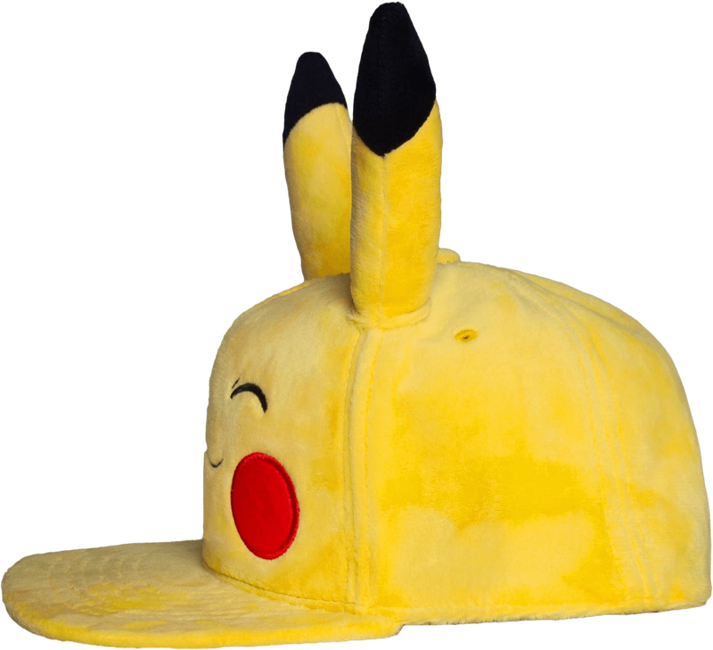 Pokemon Snapback Cap - Smiling Pikachu with Ears (New) - Bioworld / Difuzed 150G