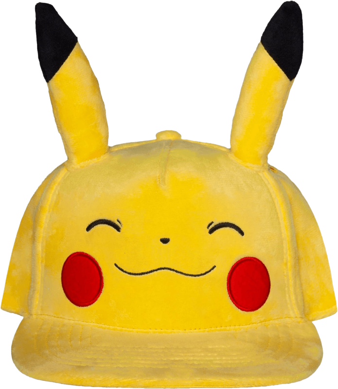 Pokemon Snapback Cap - Smiling Pikachu with Ears (New) - Bioworld / Difuzed 150G