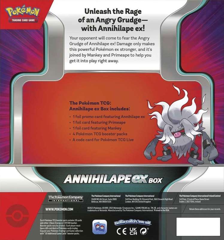 Pokemon TCG: Annihilape ex Box (New) - The Pokemon Company 500G