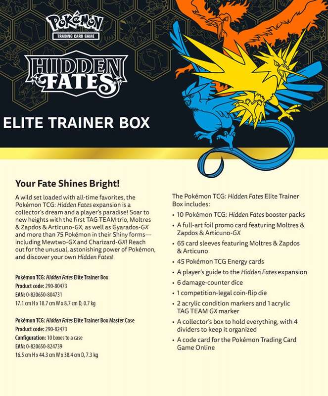 Pokemon TCG: Hidden Fates Elite Trainer Box (New) - The Pokemon Company 1000G