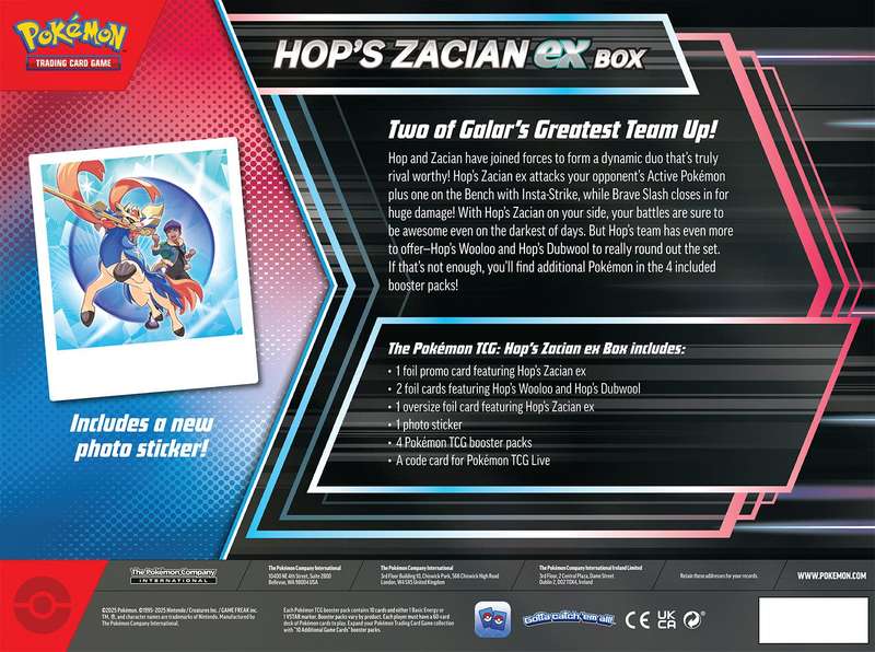 Pokemon TCG: Hop's Zacian ex Box (New) - The Pokemon Company 750G