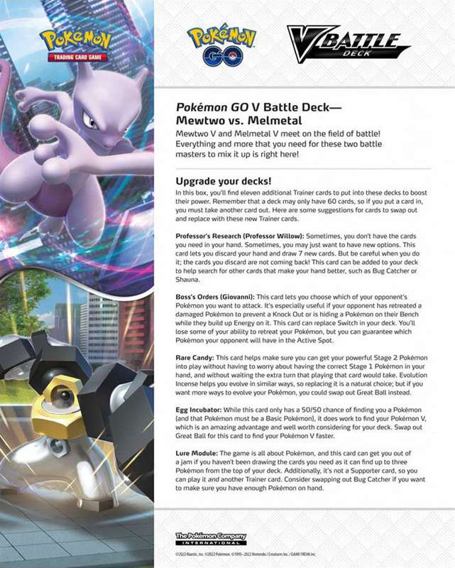 Pokemon TCG: Pokemon GO V Battle Deck - Mewtwo V vs. Melmetal V (New) - The Pokemon Company 400G