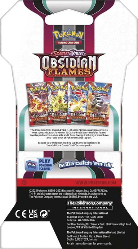 Pokemon TCG: Scarlet & Violet - Obsidian Flames Sleeved Booster Pack (New) - The Pokemon Company 50G