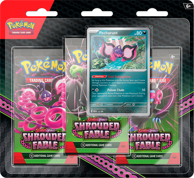Pokemon TCG: Scarlet & Violet - Shrouded Fable 3-Pack Blister (New) - The Pokemon Company 150G