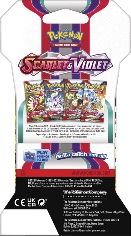 Pokemon TCG: Scarlet & Violet Sleeved Booster Pack (New) - The Pokemon Company 50G