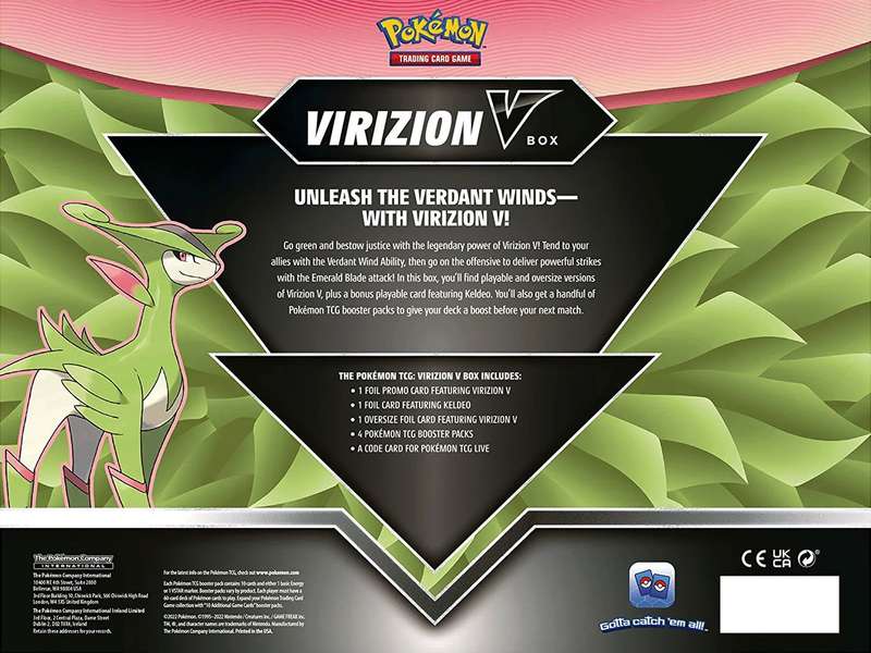Pokemon TCG: Virizion V Box (New) - The Pokemon Company 500G