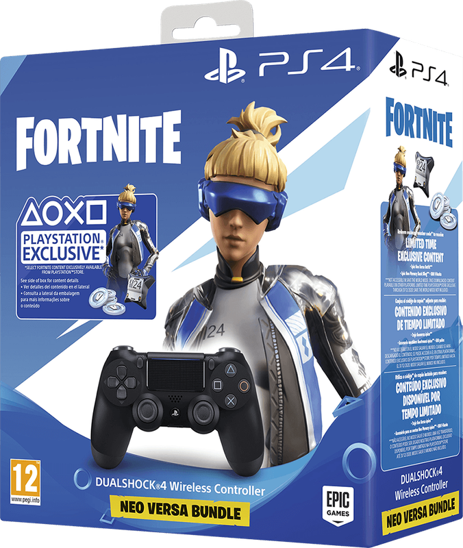 PlayStation 4 DualShock 4 Controller v2 - Jet Black - Fortnite Neo Versa Bundle (PS4)(New) - Sony