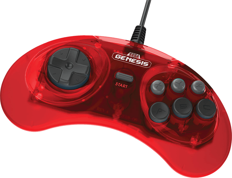 Retro-Bit SEGA Genesis 6 Button Arcade Pad - Crimson Red (SMD)(New) - Retro-Bit 600G
