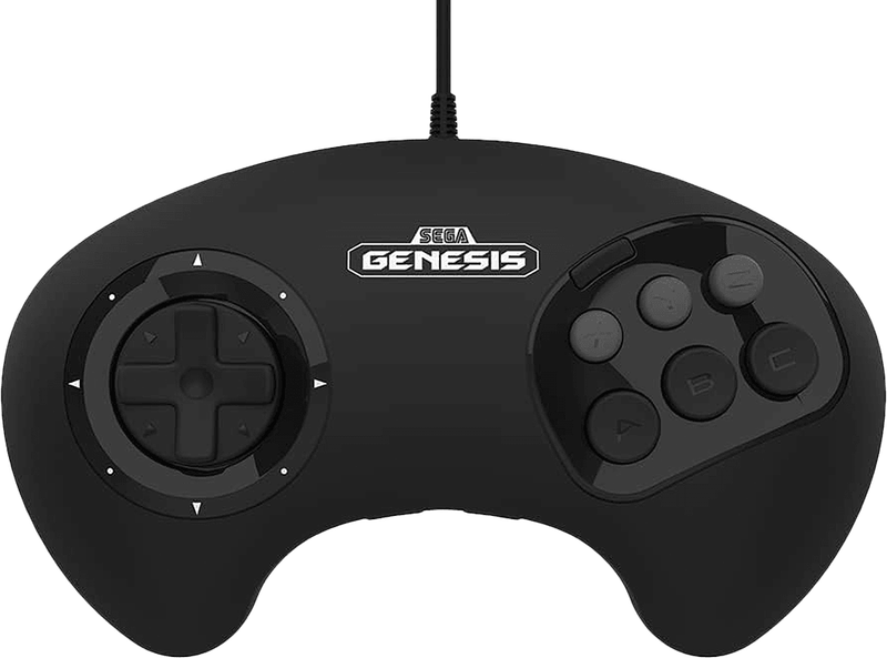 Retro-Bit SEGA Genesis Big6 Control Pad - Black (SMD)(New) - Retro-Bit 600G
