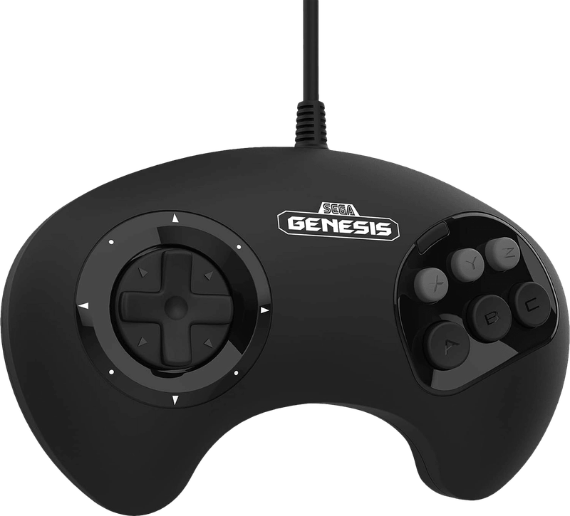 Retro-Bit SEGA Genesis Big6 Control Pad - Black (SMD)(New) - Retro-Bit 600G