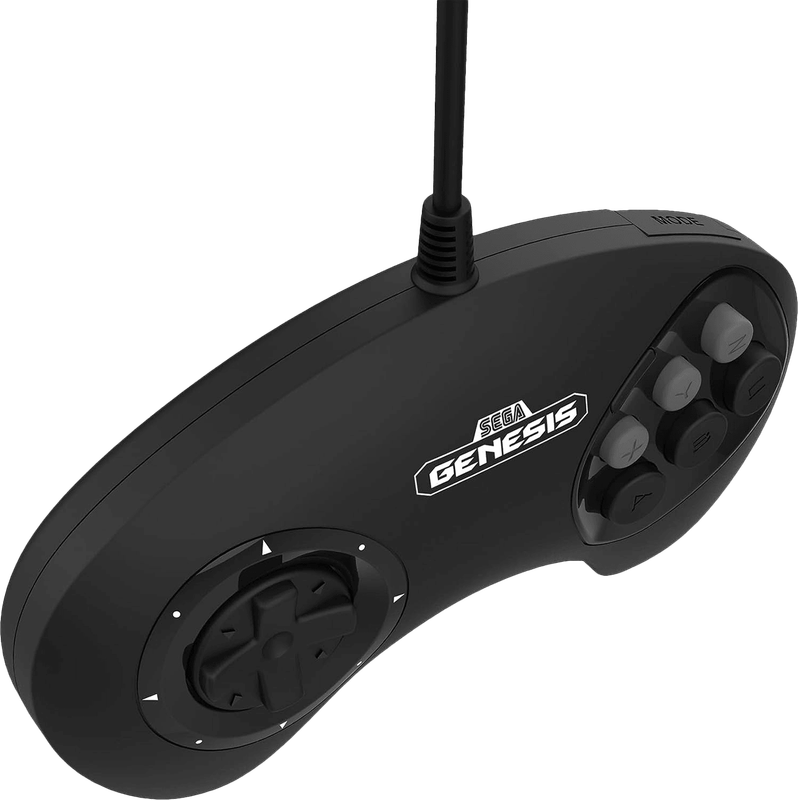 Retro-Bit SEGA Genesis Big6 Control Pad - Black (SMD)(New) - Retro-Bit 600G