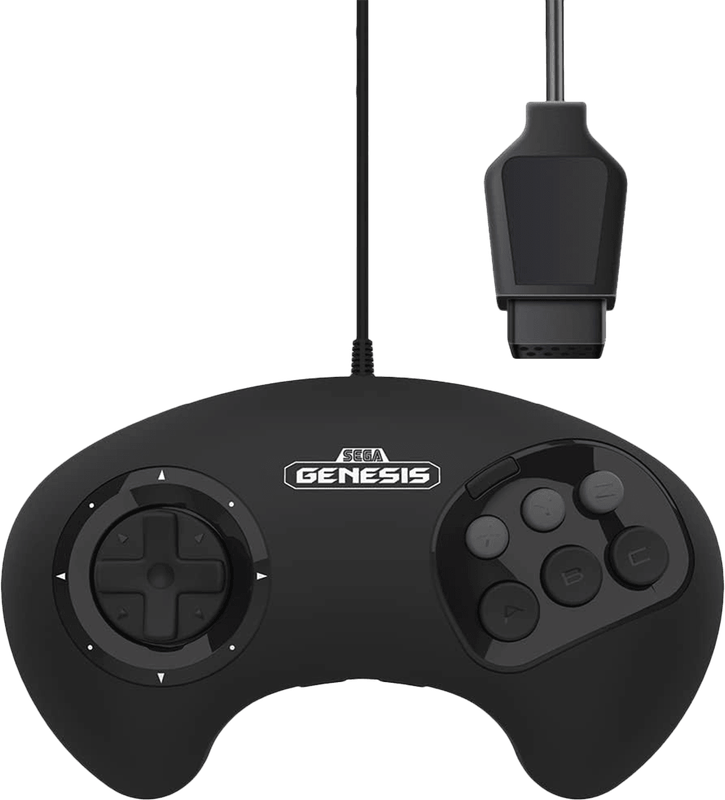 Retro-Bit SEGA Genesis Big6 Control Pad - Black (SMD)(New) - Retro-Bit 600G