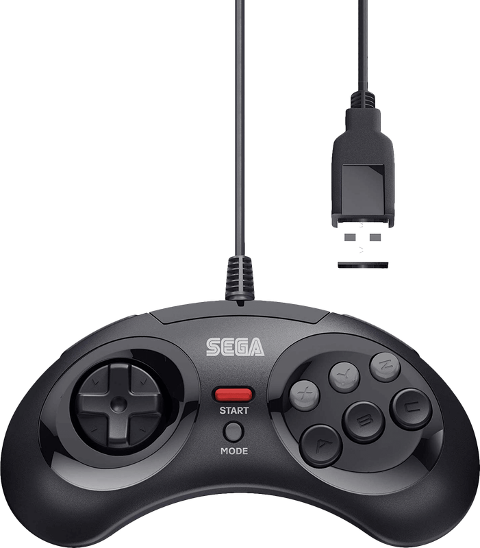 Retro-Bit SEGA Mega Drive 8 Button USB Arcade Pad - Black (PC / PS3 / NS / Switch)(New) - Retro-Bit