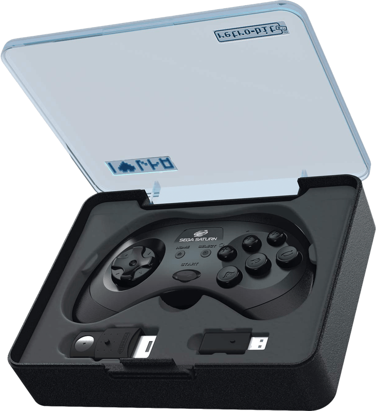 Retro-Bit SEGA Saturn 8 Button 2.4Ghz Wireless Controller v2 - Black (PC / PS3 / SS / Switch)(New)