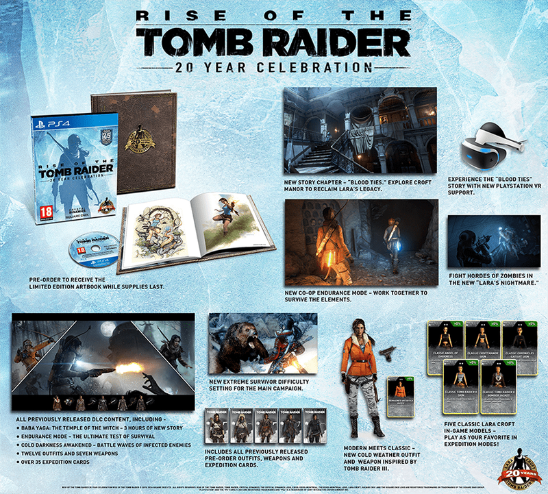 Rise of the Tomb Raider - 20 Year Celebration Edition + Artbook (PS4)(Pwned) - Square Enix 250G