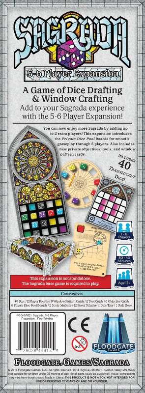 Sagrada: 5-6 Player Expansion (New) - Floodgate Games 350G
