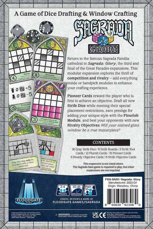 Sagrada: Glory - The Great Facades Expansion (New) - Floodgate Games 350G