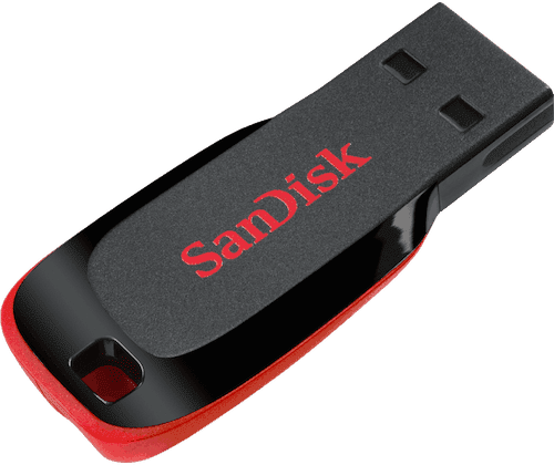 64GB SanDisk Cruzer Blade USB 2.0 Flash Drive - Red / Black (New) - SanDisk 20G
