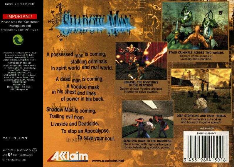Shadow Man (Cart Only)(N64)(Pwned) - Acclaim 130G